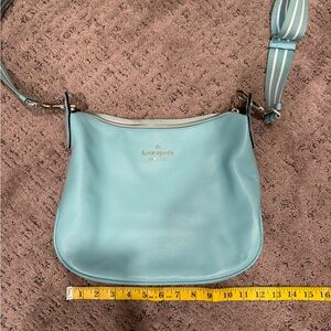 kate spade Teal Leather Crossbody with Striped Strap
